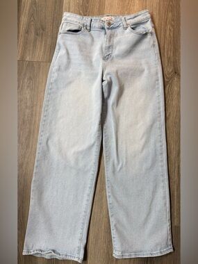 Lilac Sunset Wide Leg Light Wash Jeans Y2K Baggy High Rise Denim Festival